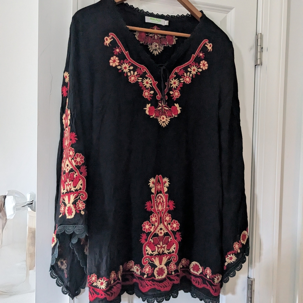 Gorgeous Bohemian Dress Tunic Aikadi Embroidered Large